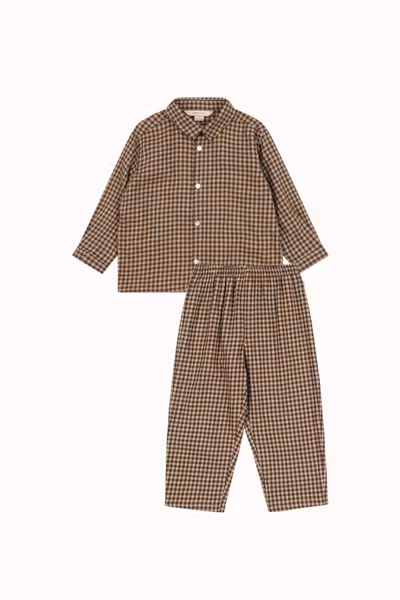 Konges Sløjd - Set Foret LS Shirt & Pants - Chocolate Check