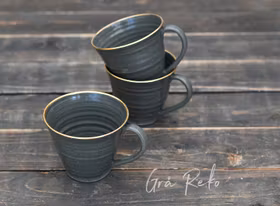 Kaffekopp 3dl med guldkant (fler färger)