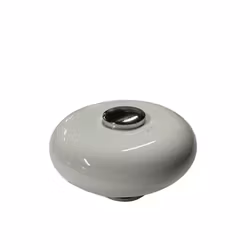 Porslinsknopp Vit/Krom