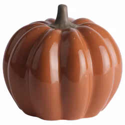 Dekorationspumpa stengods mörkorange 14 cm