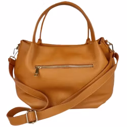 Handväska i mjukt läder axelrem svart