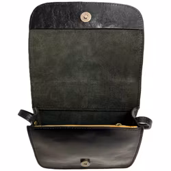 Läderväska med axelrem varmgul