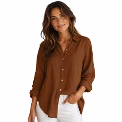 Linneskjorta Donna 36-40 tabacco