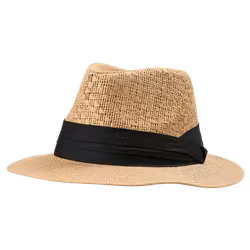 Stråhatt unisex med svart band natur