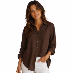 Linneskjorta Donna 36-40 cioccolato