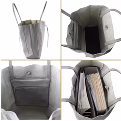 Läderväska shopper svart