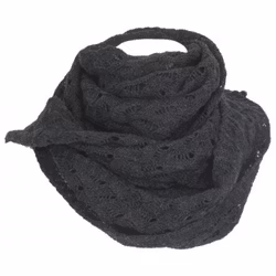 Trekantssjal grafit ullsjal spetsstickad