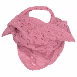 Trekantssjal pink blush ullsjal spetsstickad