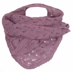 Trekantssjal plommon ullsjal spetsstickad