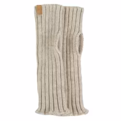 Handledsvärmare ribbstickad ull ljusbeige Ivanhoe
