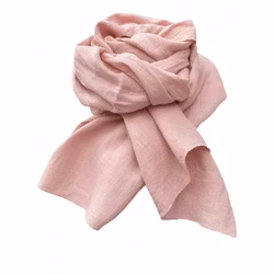 Linnesjal linnehalsduk ljusrosa 100% lin