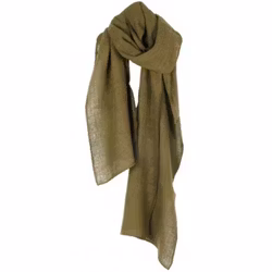 Linnesjal linnehalsduk olivgrön 100% lin 45x220 cm