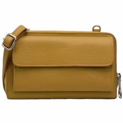Axelremsväska/mobilväska i läder senap