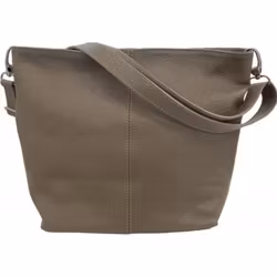 Handväska i läder taupe lång rem