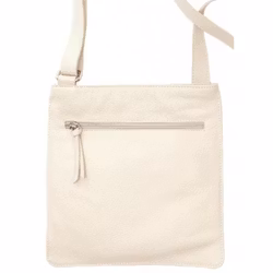Läderväska mellan creme 25x25 cm