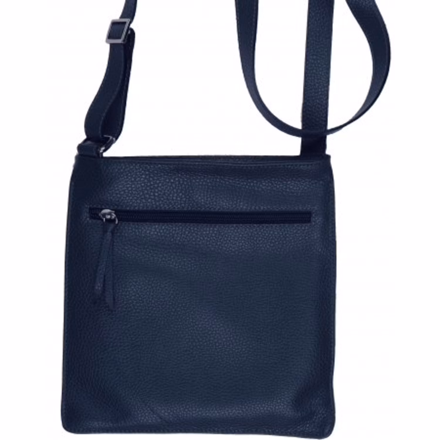 Läderväska mellan mörkblå 25x25 cm