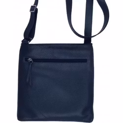 Läderväska mellan mörkblå 25x25 cm