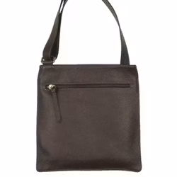 Läderväska mellan mörkbrun 25x25 cm