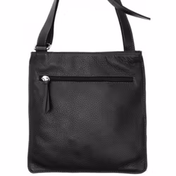 Läderväska mellan svart 25x25 cm