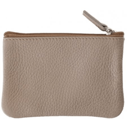 Minibörs läder mörkbeige 8,5x11 cm