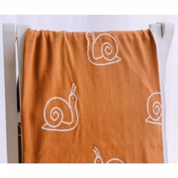 Babyfilt orange sniglar 105x80 cm ekobomull
