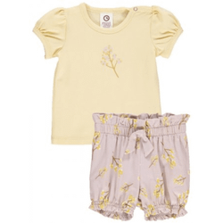 T-shirt och shorts gula blommor