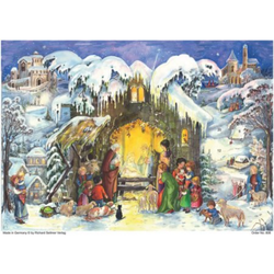 Adventskalender glitter A4 julkrubba Nr 808