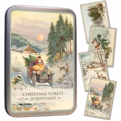 Julkort i plåtask Christmas Forest