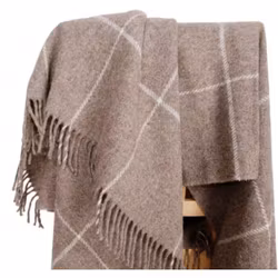 Ullpläd 100% ull beige rutig