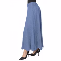Linnekjol Luna 36-40 blu denim