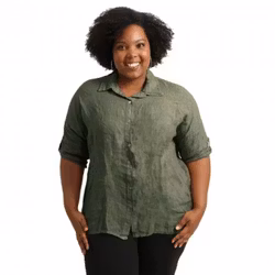 Linneskjorta Gemma plus size 42-48 rosmarino