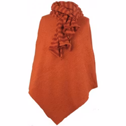 Poncho rost ull Mariedal jacquard