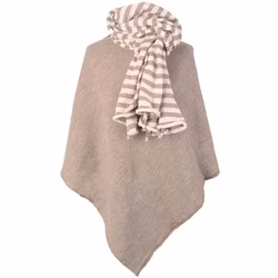 Poncho sand ull Mariedal jacquard
