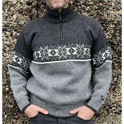 Ulltröja 100% ull Norwool dam/herr half zip