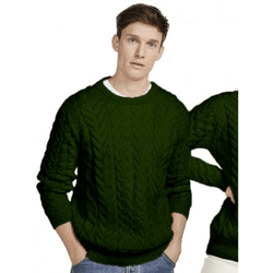 Ulltröja mörkgrön 100% supersoft merinoull dam/herr