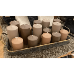 Blockljus - Stearin brunt 15 cm