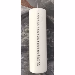 Datumljus kalenderljus stearin 6x20 cm