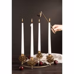 Ljusstake antik mässing kottar Adventsstake