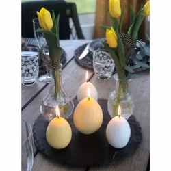 Äggljus 100% stearin 11 cm vit