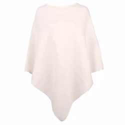 Poncho naturvit ull Mariedal jacquard