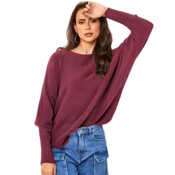 Tröja med pingvinärm viskosmix prugna