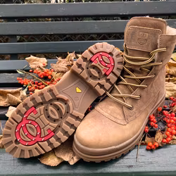 Vinterkängor med broddar dam Aosta cognac