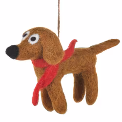 Ulldjur hänge hund med halsduk