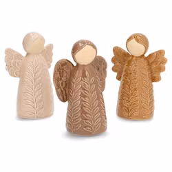 Ängel brun med bladmönster 15cm