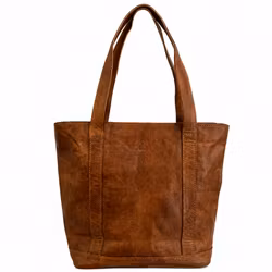 Läderväska shopper Berber cognac