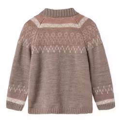 Cardigan/Kofta 100% merinoull Satellite mönstrad rosa