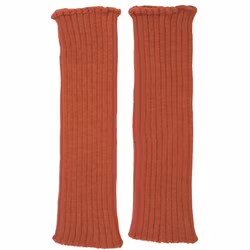 Benvärmare ribbstickad ull rost Mariedal