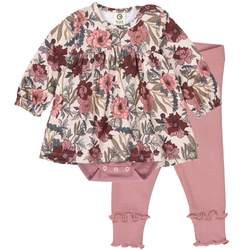 Müsli Bodyklänning & leggings ekologisk bomull nightingale