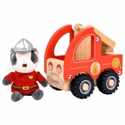 Brandbil i trä med figur – Mini Friends
