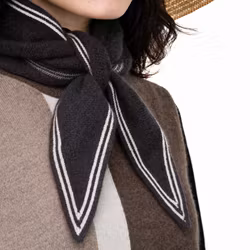 Liten kashmirsjal i 100% ekologisk cashmere Cacao 30x128 cm – Oats & Rice